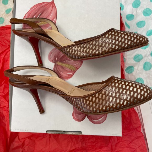 Christian Louboutin Quadrilette 37 Mesh Sandals - Picture 4 of 8